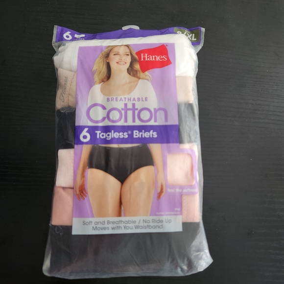 Hanes Other - Hanes Breathable Cotton Tagless Briefs 6 Pack Multi Color Size 8 XL